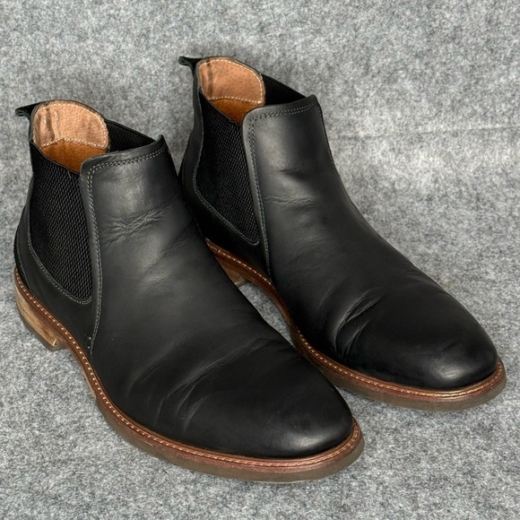 Florsheim Men's Chalet Black Leather Plain Toe Gore Boot- Sz‎ 11.5 - Picture 1 of 10